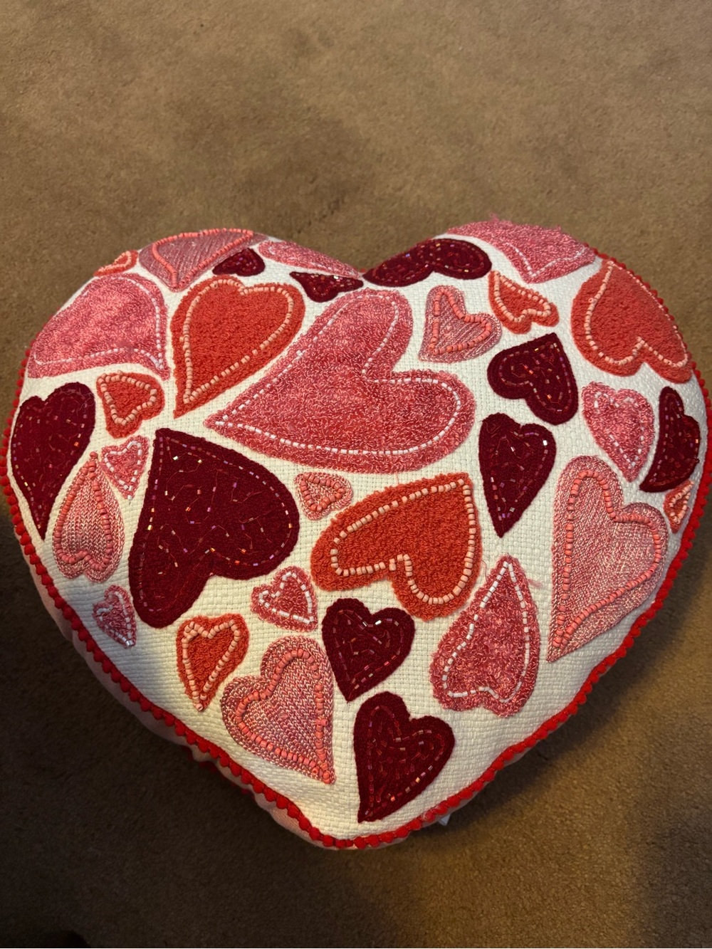T.J.Maxx Heart-Shaped Pillow in Pink and Red